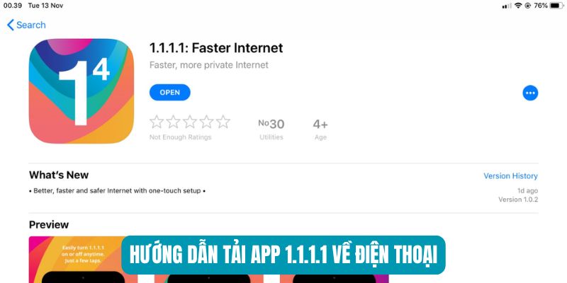 Hướng dẫn tải app 1.1.1.1 về điện thoại